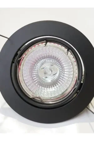 Spot encastré halogène 35W noir Ø 82mm orientable 2700K 420lm kit avec transfo 12V et lampe MR16 GU5.3 intérieur IP20 Nouvel Arrivage
