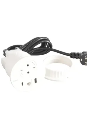 Commande En Gros Disq80 incara 2p+t schuko + usb a+c + rj45 + cordon 2m fiche 2p+t - blanc