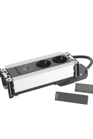 Prix Choc Prise multilink horiz. pour mobilier 2x2p+t schuko + usb c 30w - cord 2m - métal