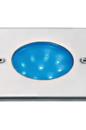 Ego carre 9 led bleu - inox Haute Qualité